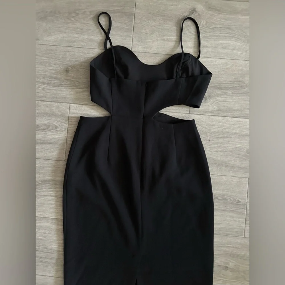 ASOS EDITION Cami Wavy Cutout Midi Dress In Black - Picture 6 of 8